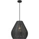 Melany 1 Light 17.5 inch Natural Black Outdoor Pendant